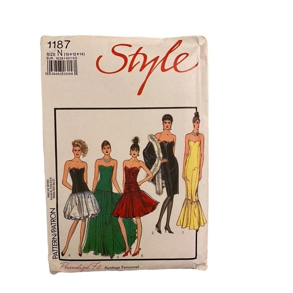 Vintage Uncut Style Pattern 1187/ Personalize Fit/ SIZE N (10-12-14)/ Women’s 80